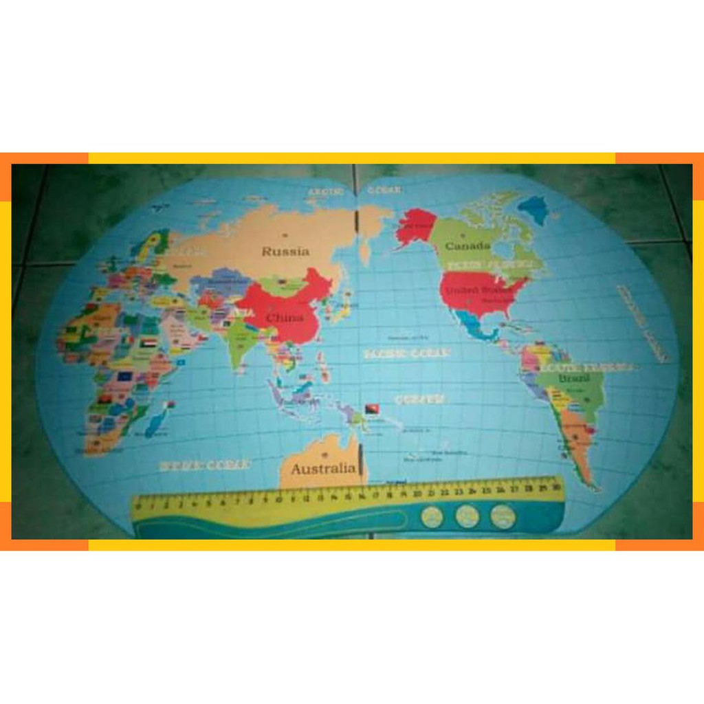 Map of the world national Flag - Mainan Edukasi Anak