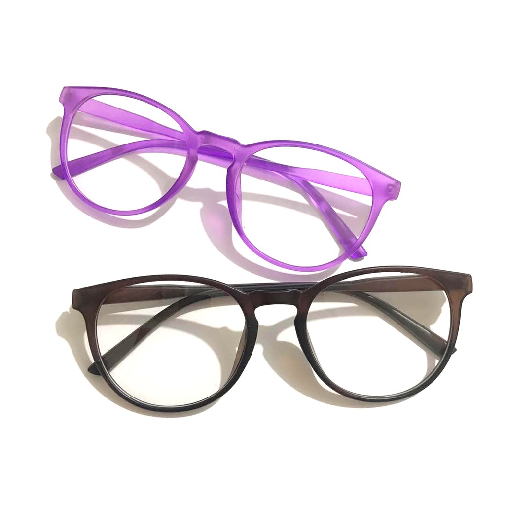 Frame Kacamata Retro Bulat Oval Pria Wanita Korean Fashion Sunglasses Oval Varian Warna Untuk Unisex