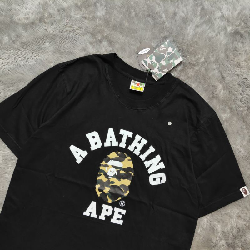 Kaos Tshirt Bape Bathing Ape Logo Camo Fulltag &amp; Lebel