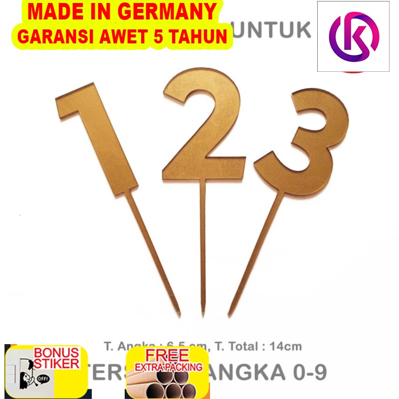 

Terlaris Cake Topper / Topper Kue Akrilik -ANGKA - Hiasan Kue Ulang tahun