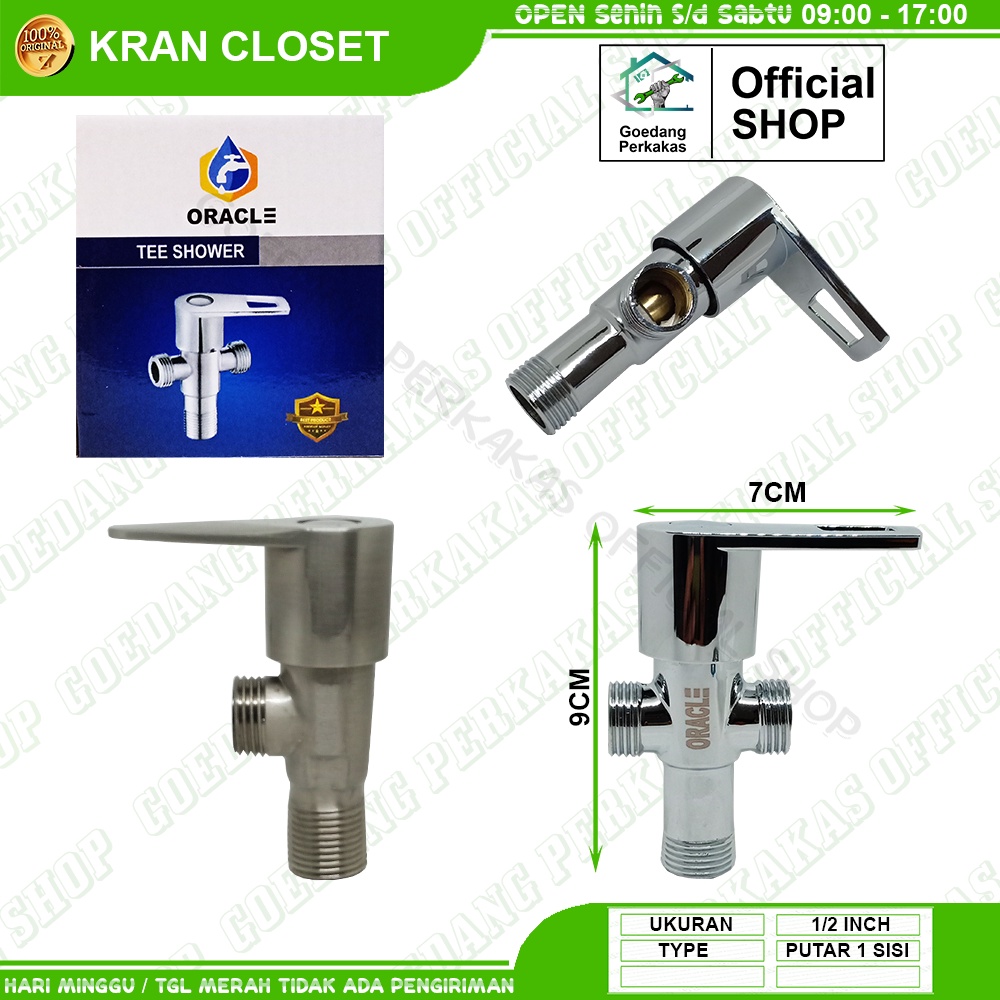 Kran Cabang Closet Shower Tee Stainless 1/2 Inch Oracle Model Engkol