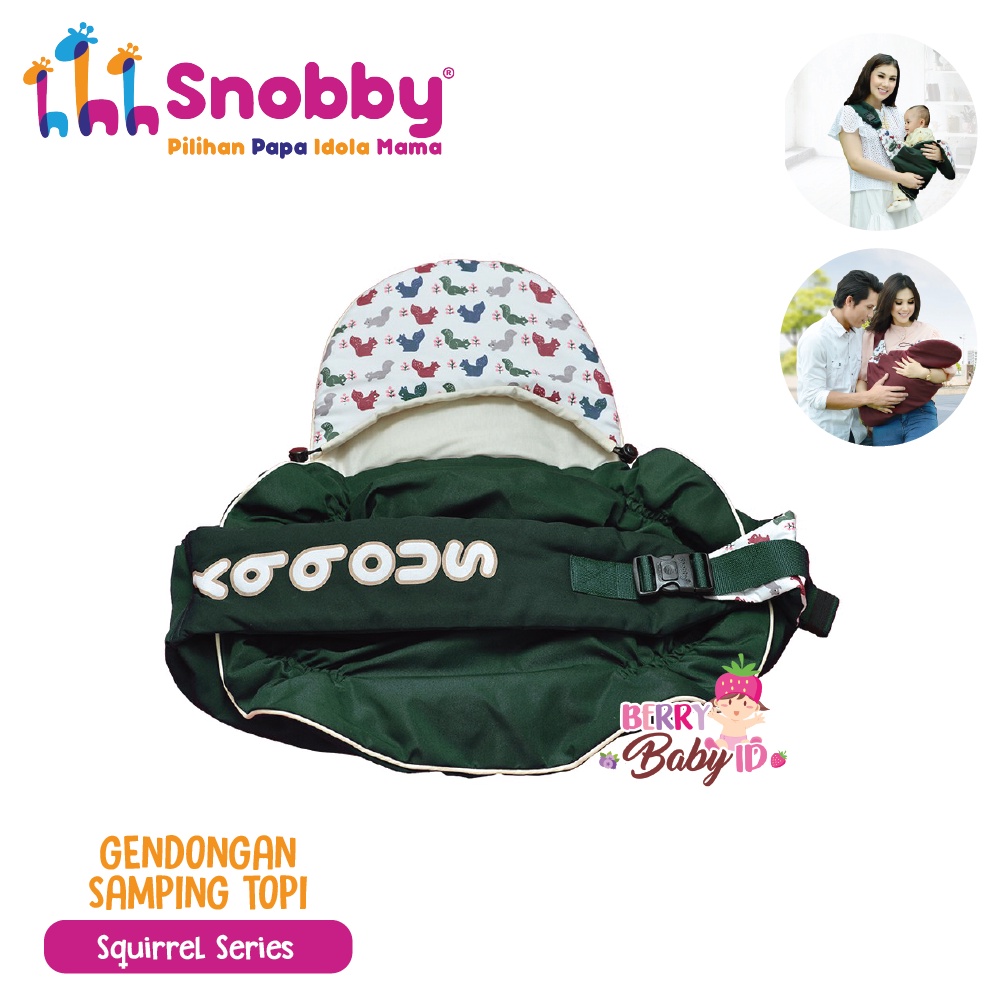 Snobby Gendongan Kain Samping Bayi 3-in-1 Tudung Kepala Topi Berry Mart