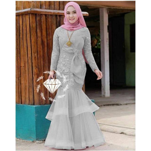 MAXY RIBBONIA, BRUKAT MOSCREPE ORGANDI, GAMIS HIJAB MUSLIM, MAXY DRESS