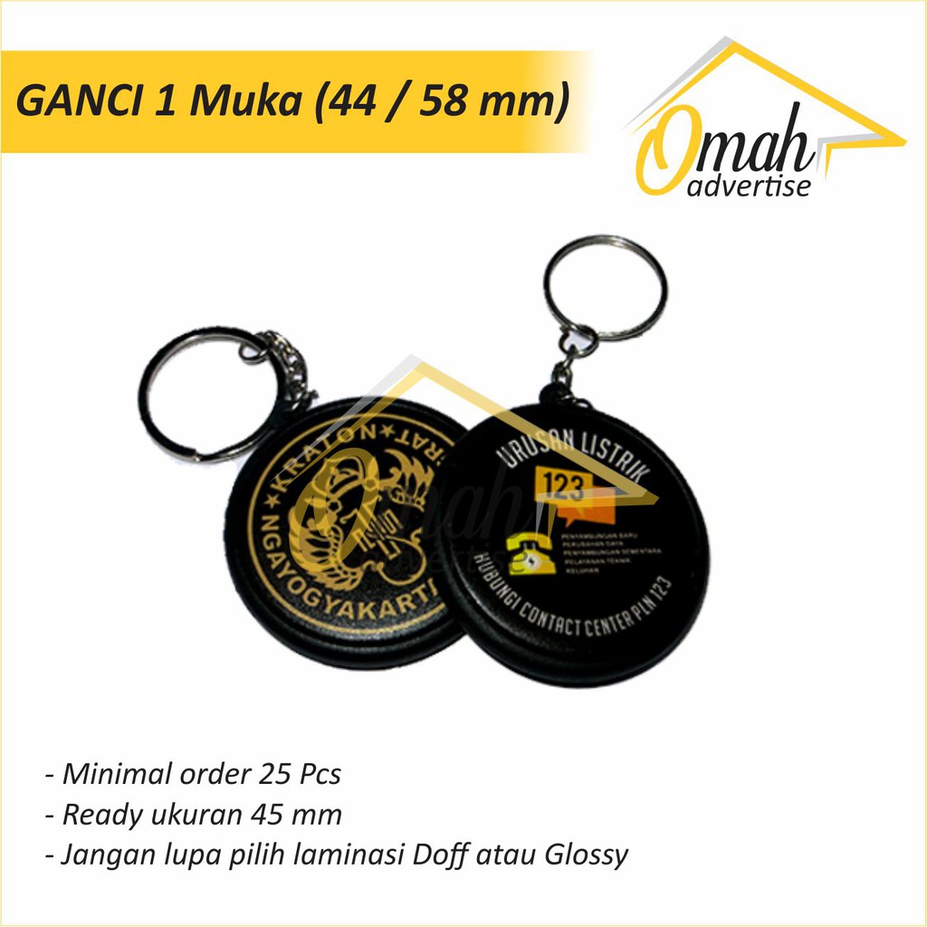 Gantungan Kunci 2 sisi / Pin Gantungan Kunci Custom