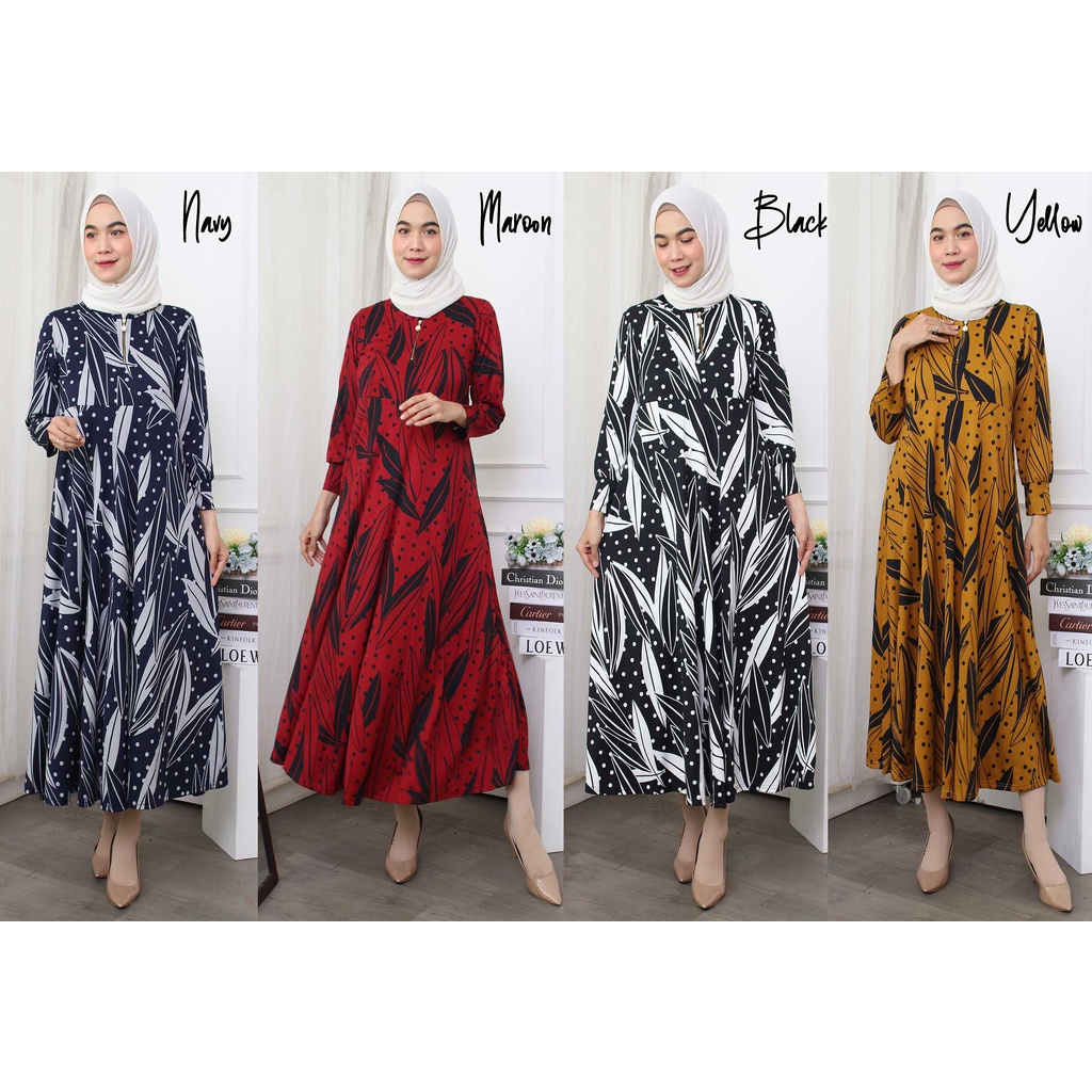 GMPN - Baju Gamis Wanita Terbaru Jersey Lemonskin Busui 6329 (I1Q1) Gamis Brukat Original Terlaris G
