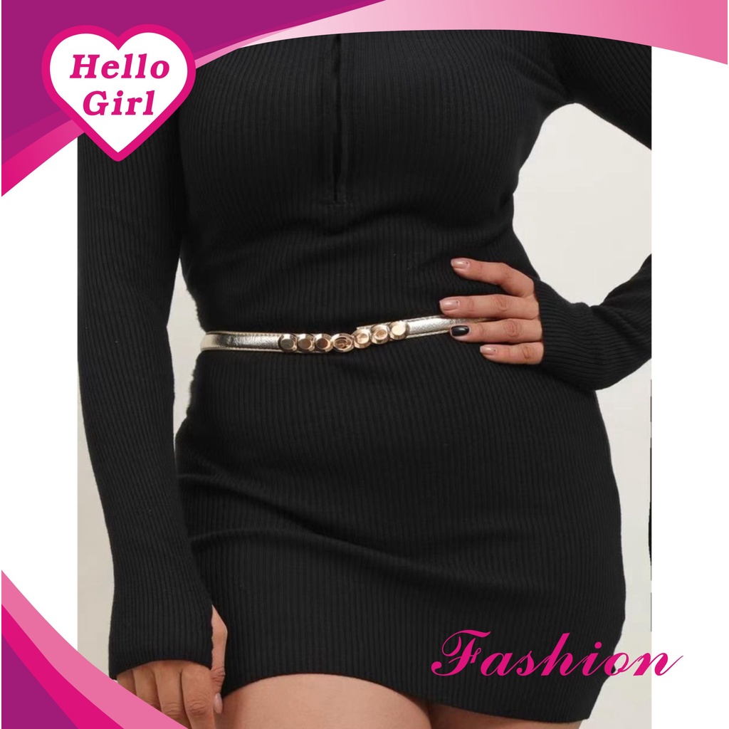 (Hello Girl) YD12 Ikat Pinggang Wanita Polos Thin Belt Korea Import