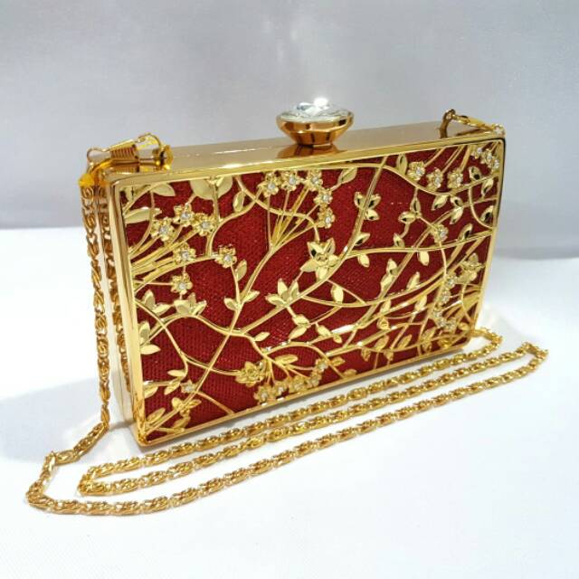 Clutch Pesta Farnell Diamond Party  Import Tas Pesta Kondangan Mata Kristal Permata Berlian Mewah 2656