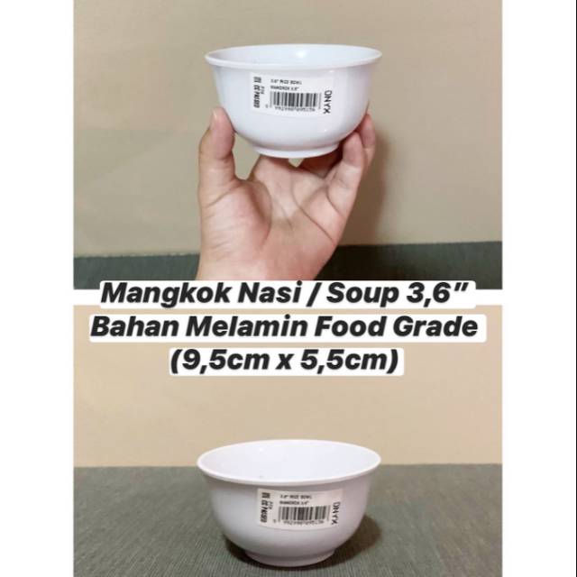 Mangkok soup Nasi 3,6" onyx bahan melamin