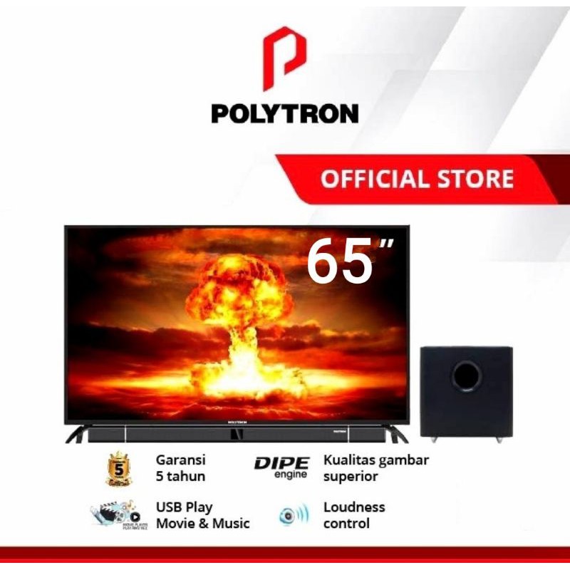 LedTv 65inch Polytron SoundBar PLD65B880 khusus kota cirebon