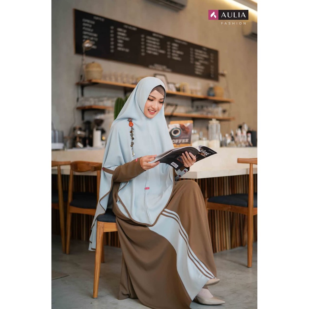AULIA - QAISYA LINEN - Set Gamis Cantik Syari Polos Original by Aulia Fashion