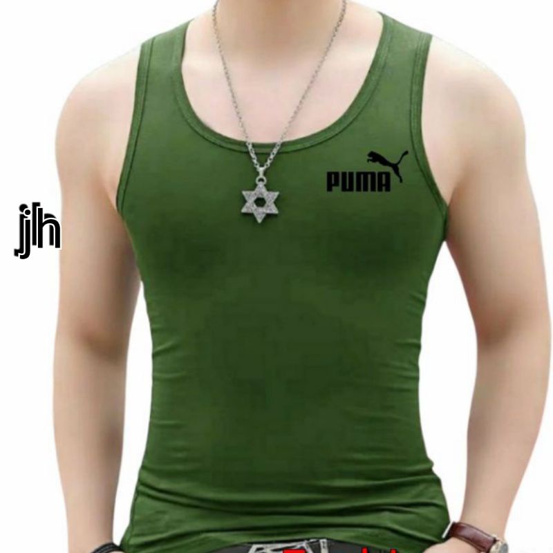 kaos singlet logo {.PUM4.} catton combat buat pria ready ukuran M. L. XL. XXL.