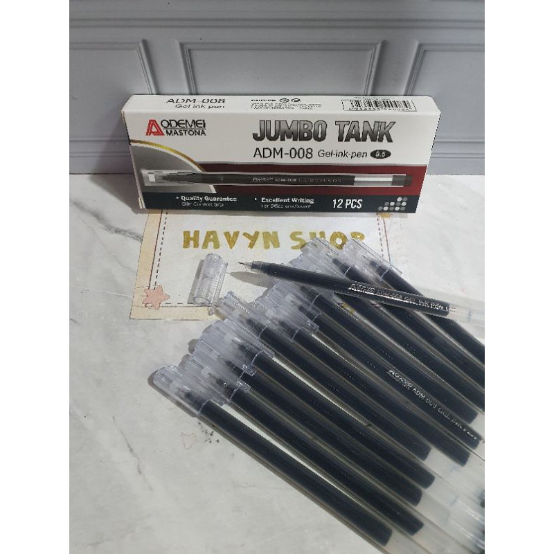 (12pc) pen gel bagus tinta Japan/pen gel hitam/pena gel/MUJI O/JUMBO TANK ODEMEI-4