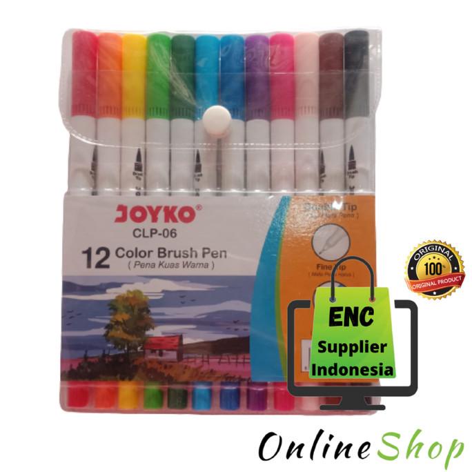 

[[COD]] ENC - brush pen 12 color joyko CLP-06 12w brushpen warna clp 06 / set PRODUK TERBATAS Kode 571