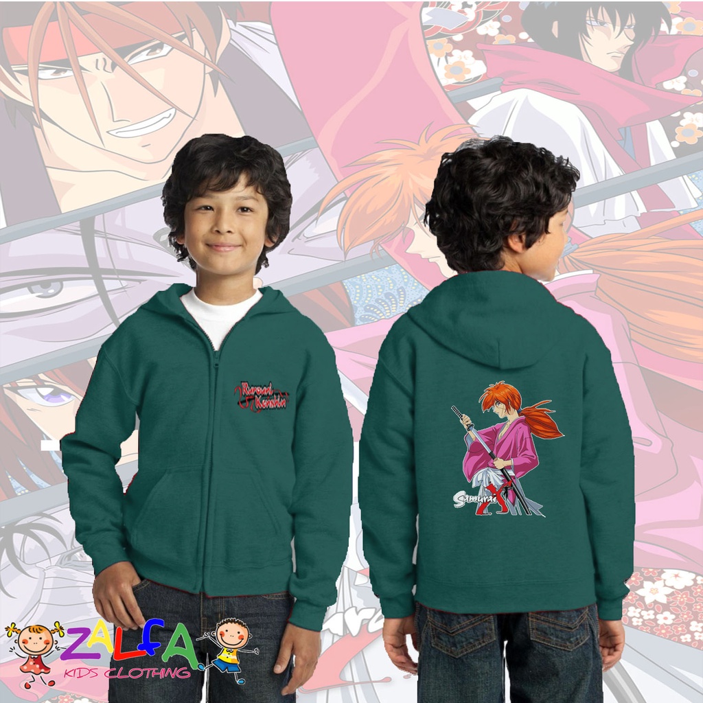 Jaket Hoodie Zipper Anak Anime Hoodie Zipper Rurouni Kenshin Samurai X