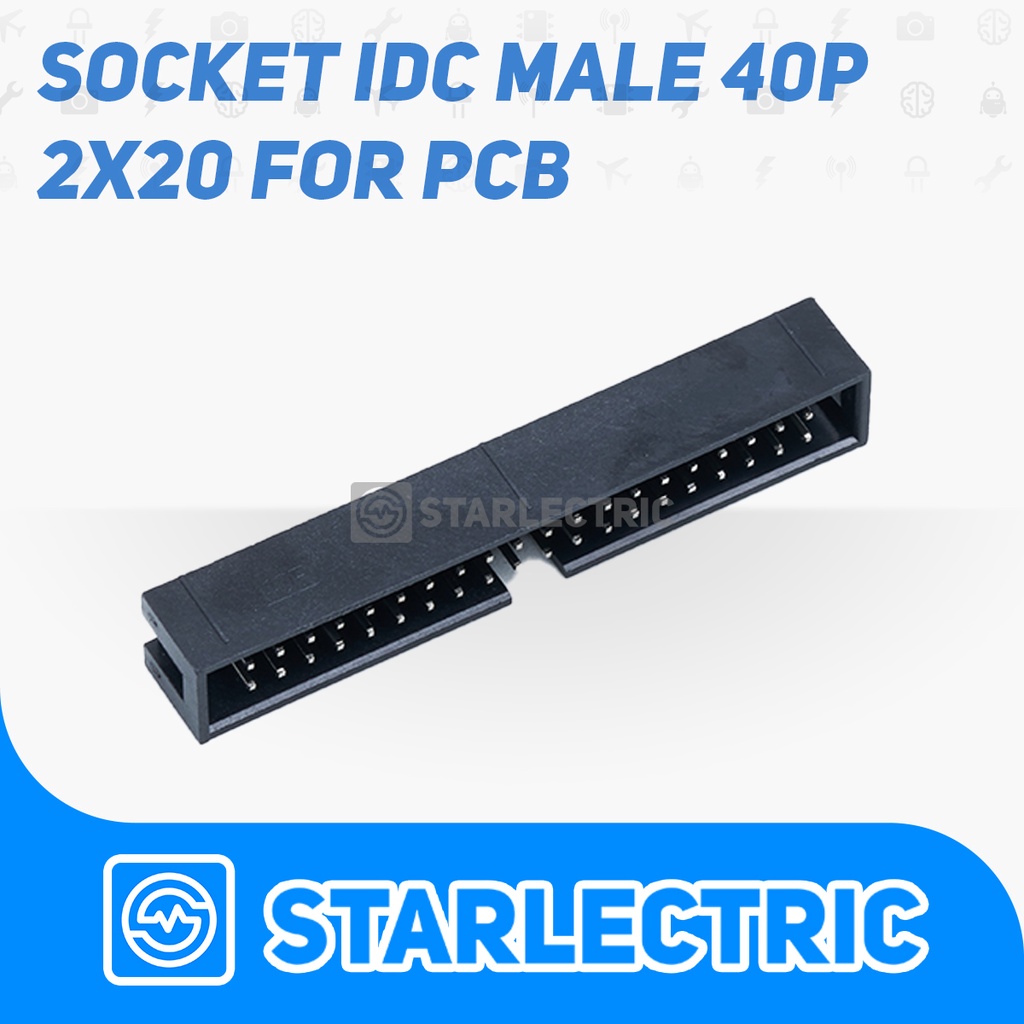 Socket IDC Pin 40p 40Pin Soket 2x20 40 Pin Header Male DC3-40P Lurus