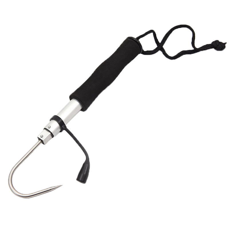 Spear Hook Telescopic Retractable Sea Fishing Gaff Stainless with String Ice Aluminum Alloy Fishing Spear Hook Tackle Tool