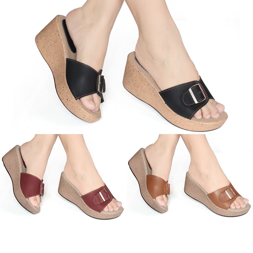 Wedges Wanita Slop / Selop Casual Murah W1B