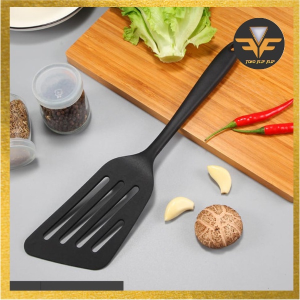 Spatula Sodet Silicone Miring Spatula tahan Panas Spatula Silicone Sloping slotted turner model Miring Serbaguna