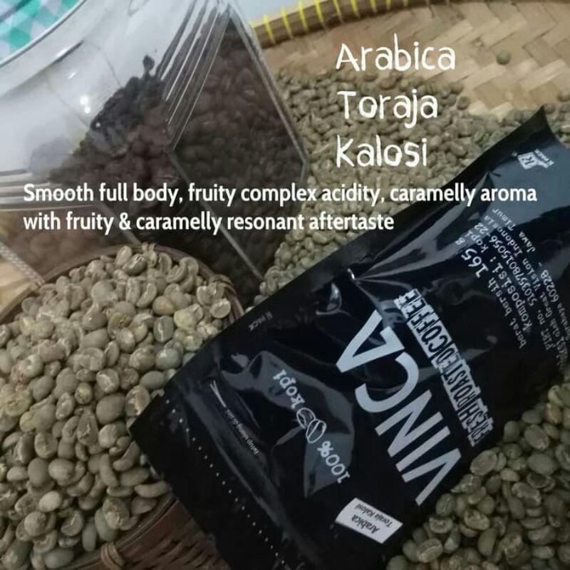 

Vinca kopi Arabica Toraja Kalosi 820 gram (level roasting sesuai pesanan)