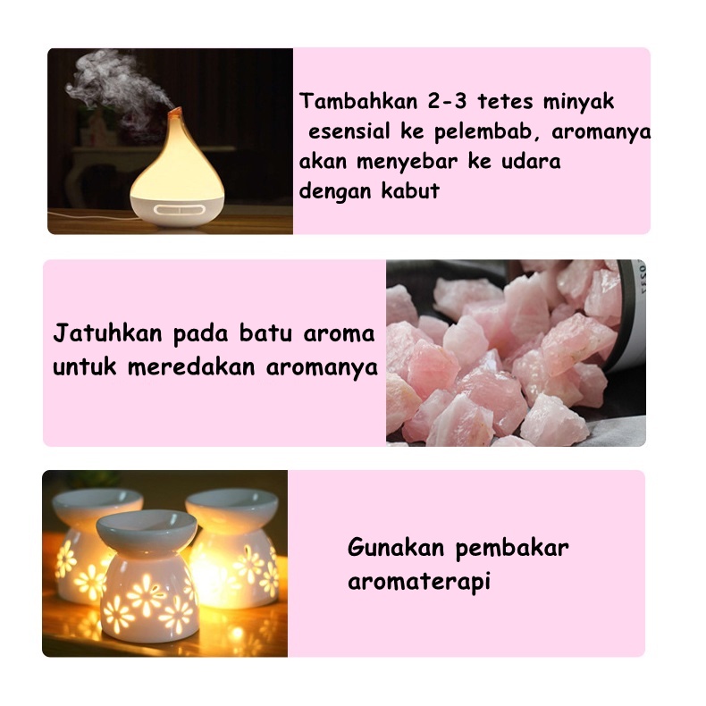 Minyak Esensial/Essential Oil/Pengharum Ruangan/Aromatherapy/Fragrance Oil Minyak Aromaterapi Aroma Pewangi Ruangan Humidifier Fragrance Olis Diffuser Aromaterapi 10ml Body Relax Skin Care Air Freshening