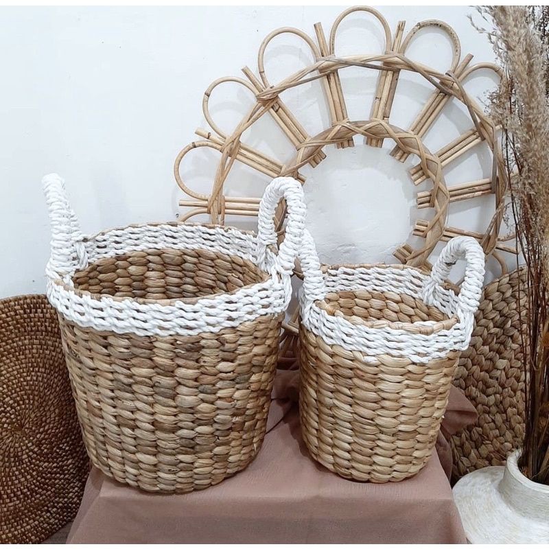 Rafaya Cover Pot | Keranjang Enceng Gondok | Wadah Serbaguna