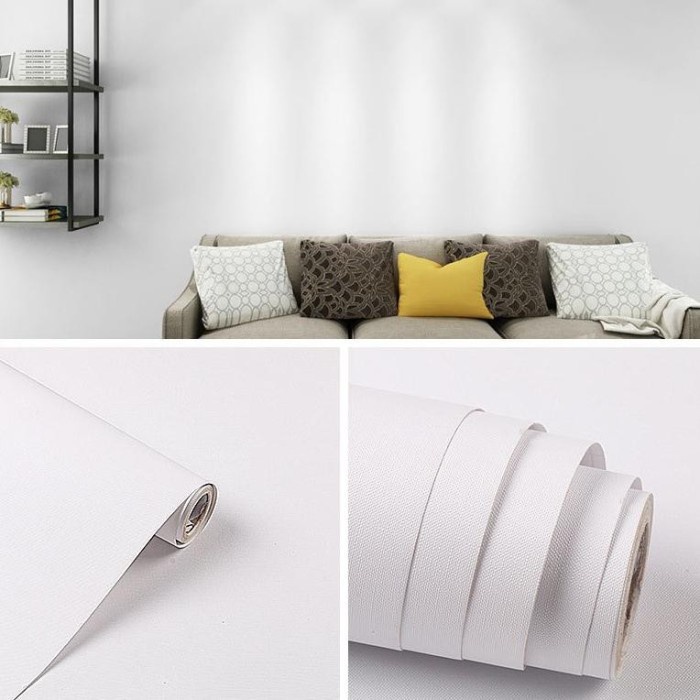 Wallpaper Stiker Dinding Polos Putih 45cm x 10m