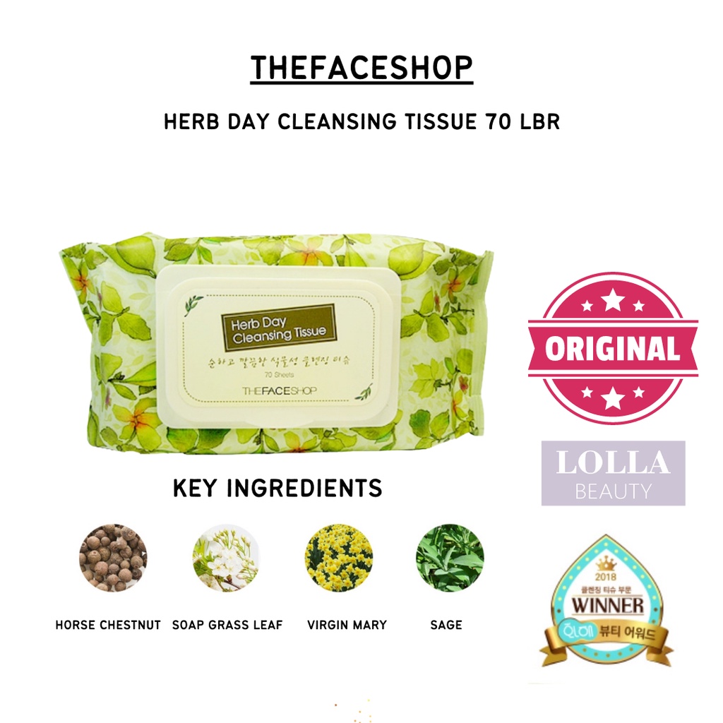 THEFACESHOP - Herb Day Cleansing Tissue