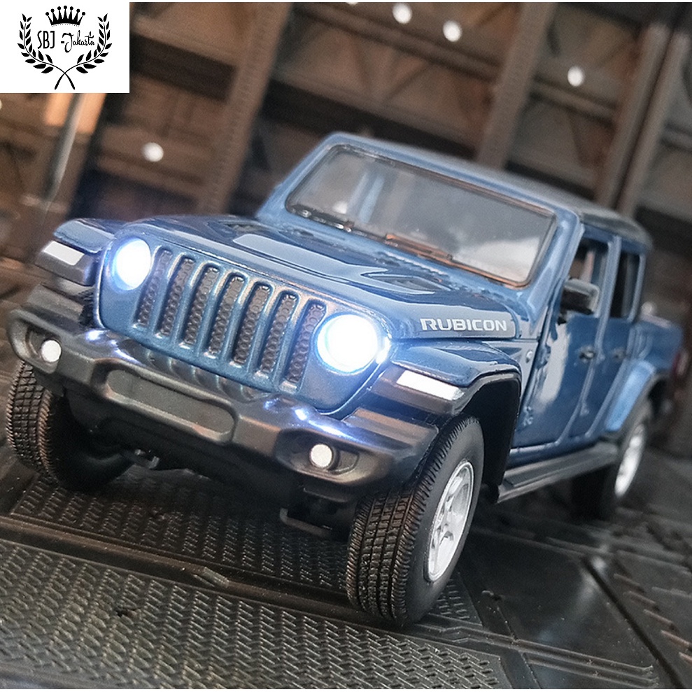 Diecast Mobil Jeep Rubicon Pickup Dengan Sepeda Motor Skala 1:32