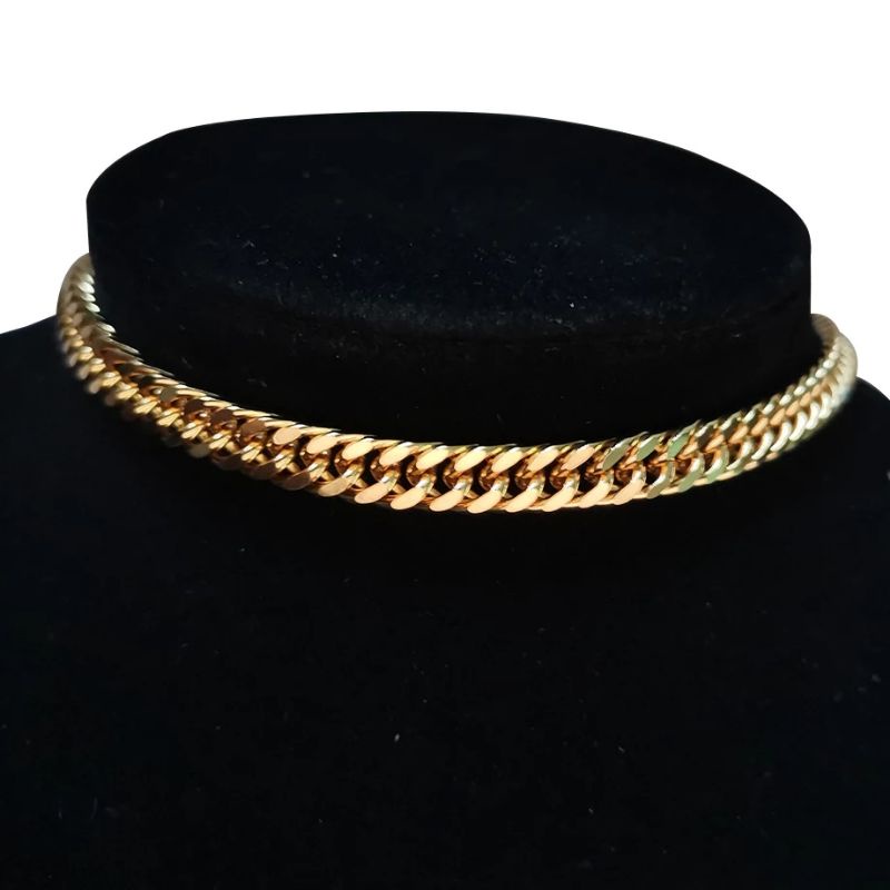 Kalung Titanium Pria Wanita Model Rantai Padat Anti Karat