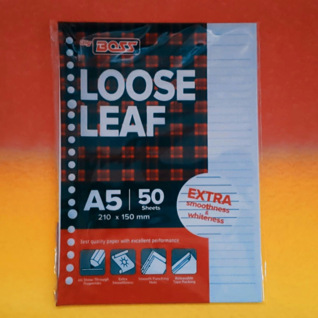 

A5 LOOSE LEAF/KERTAS ISI ULANG BERGARIS (PACK) - 50 LEMBAR