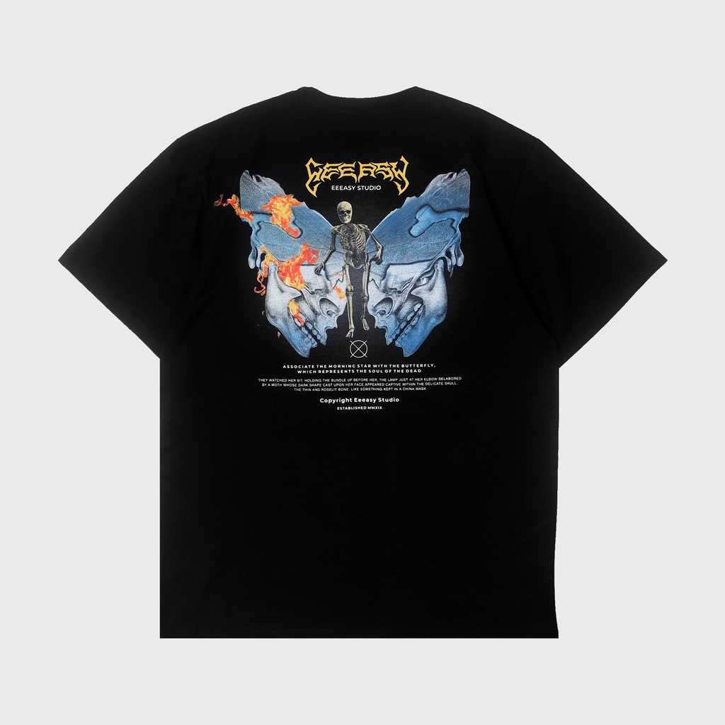 Eeeasy T-Shirt Butterfly Dying Black