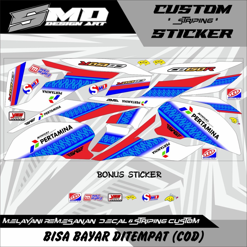 STIKER BODY MOTOR HONDA CB 150R G3 MOTIP PERTAMINA