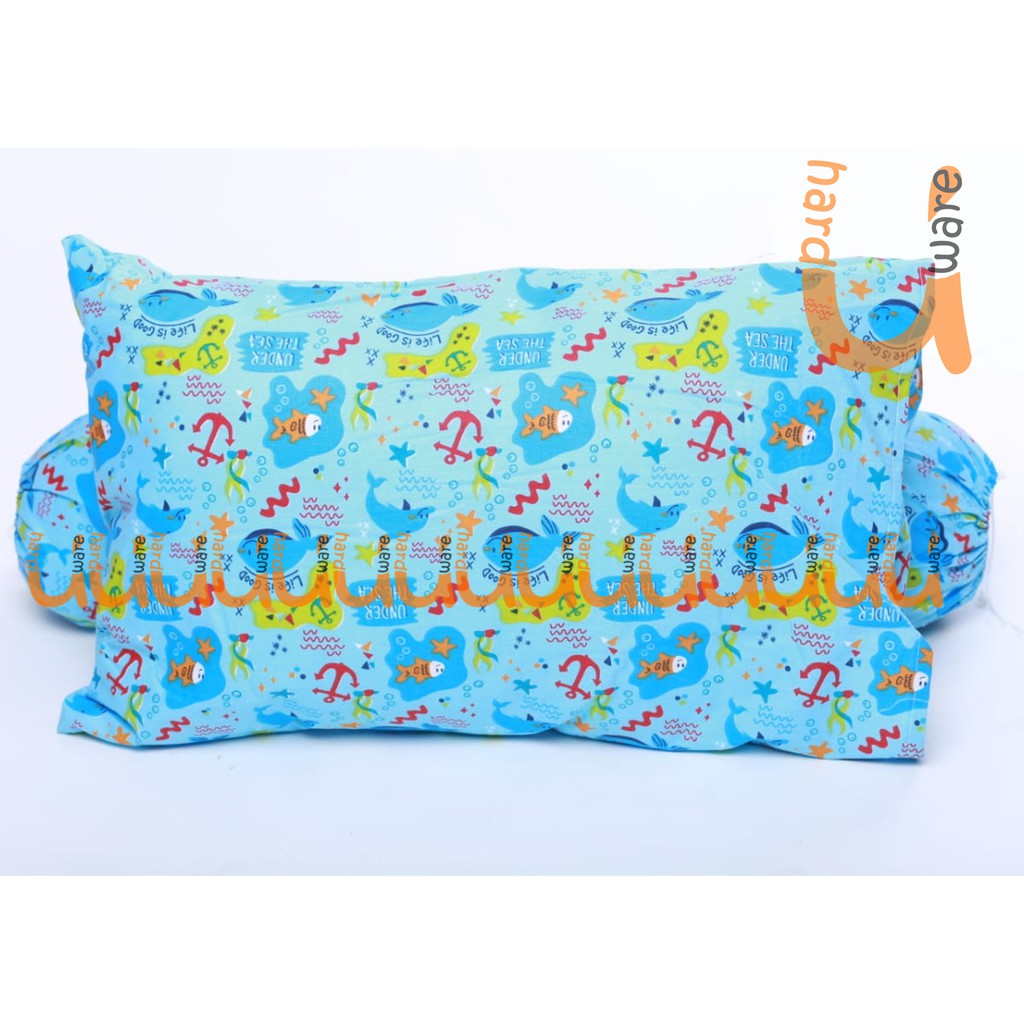 PAKET BANTAL GULING ANAK BALITA JUNIOR / BANTAL GULING SILIKON PLUS SARUNG BANTAL MOTIF