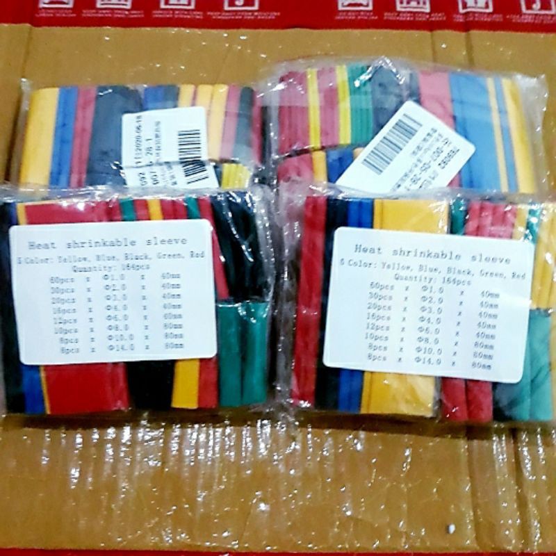 Kabel Bakar Heat Shrink 1Set 164pcs / 328pcs 8ukuran 4warna