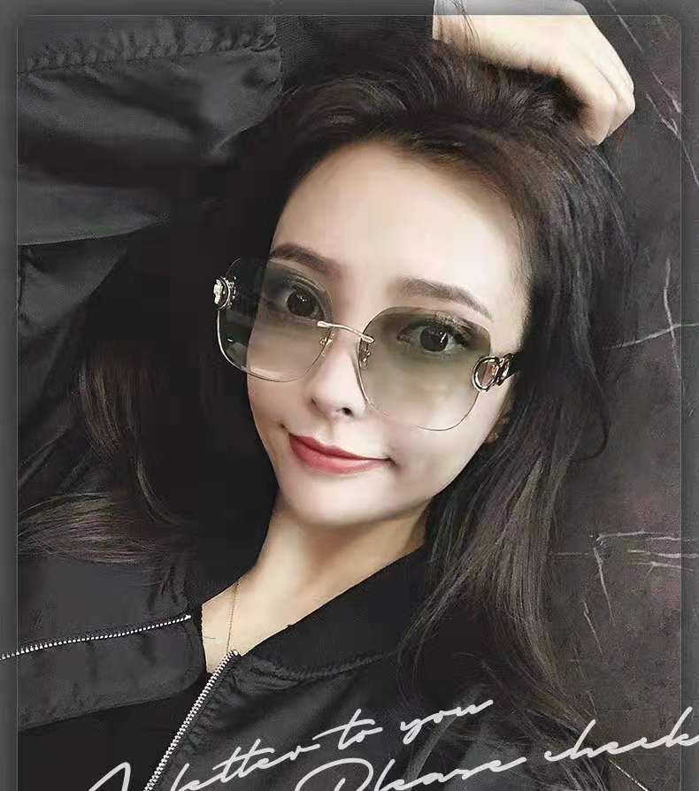 (YUZHU) TERSEDIA &amp; COD Kacamata Hitam Wanita Korean Fashion Gaya Kacamata Hitam Cewek Frameless Shades Sunglasses