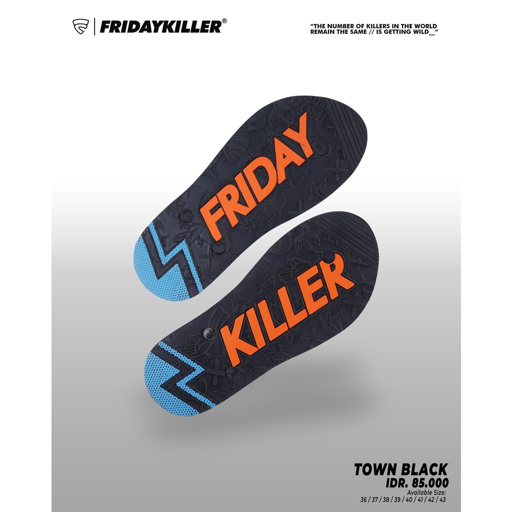 SANDAL JEPIT FRIDAY KILLER | TOWNY BLACK