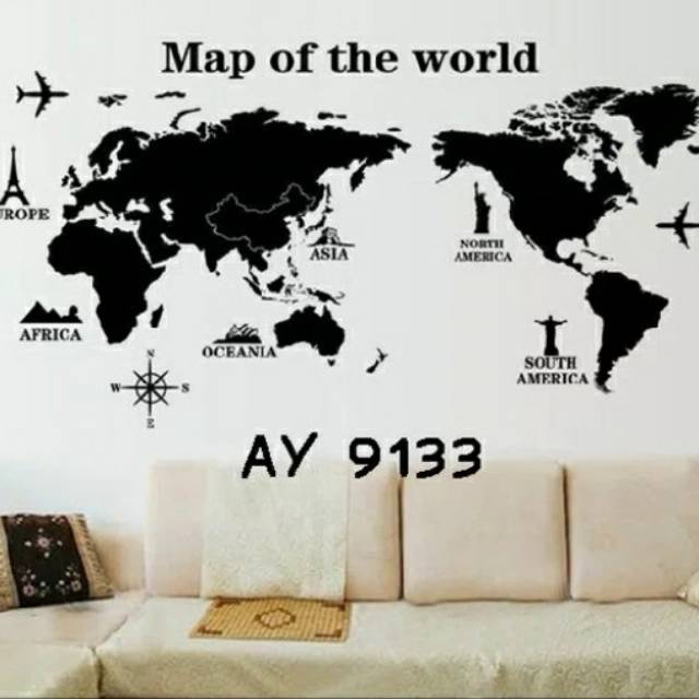 

Wall Stiker uk.60 x 90 - Map of the world(AY9133)