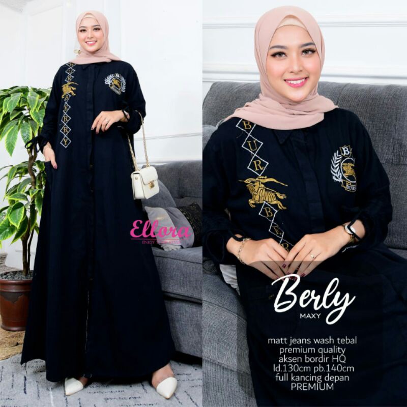 GAMIS JUMBO JEANS WASH ADA BORDIR