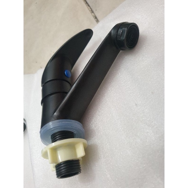 Kran wastafel hitam black / chrome promo murah