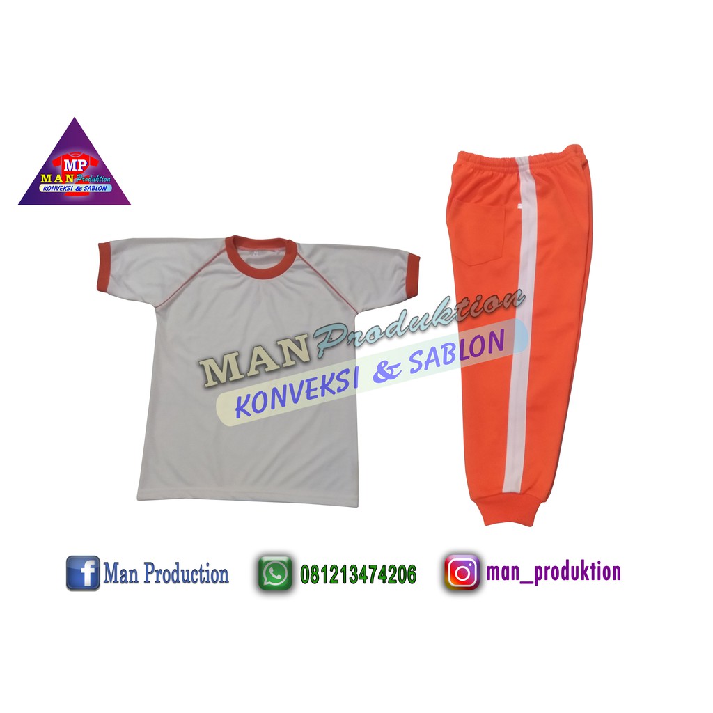 BAJU SERAGAM OLAHRAGA STELAN ANAK TK (PENDEK - PANJANG)