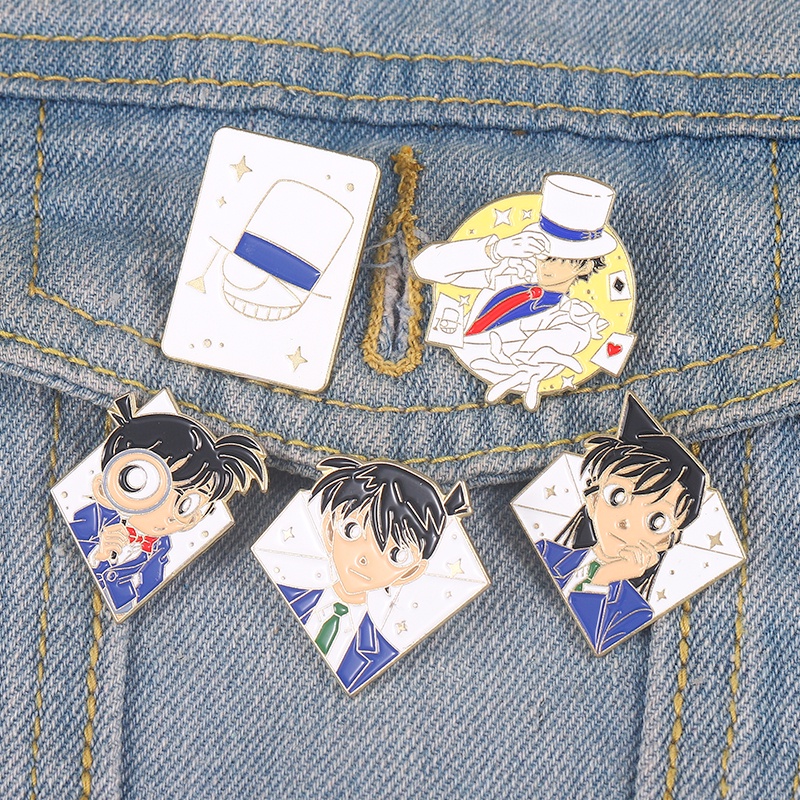 Bros Pin Desain Anime Detektif Conan Gaya Jepang Untuk Aksesoris Pakaian