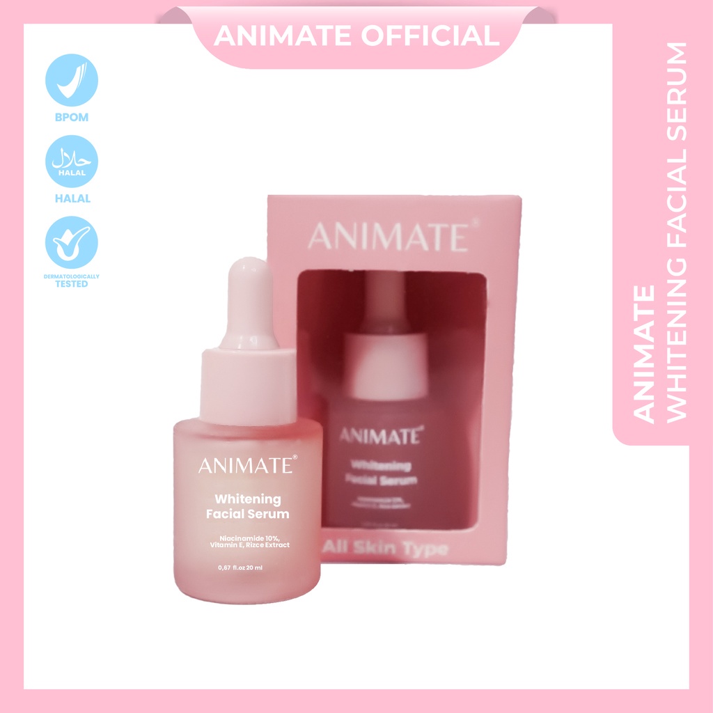 Animate Whitening Facial Serum Original / Serum Wajah / Serum Pemutih Wajah - 20 ml