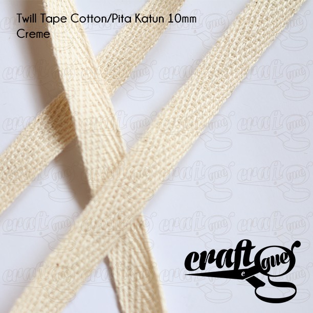 Twill Tape Cotton/Pita Katun/Tali Tas Katun Tipis 10mm (ROLL)