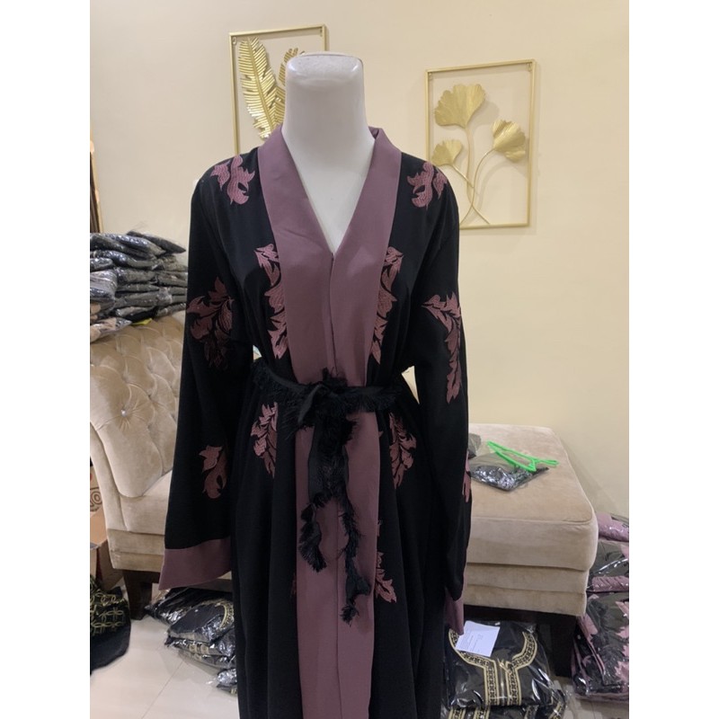 Abaya Jalabia Dress Maxi Gamis Remaja Turki Zephy Saudi Bordir Dubai 450 Kualitas Boutique Free Belt-2