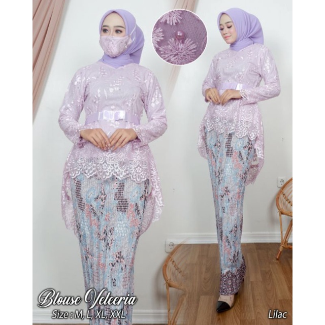SET KEBAYA VALEERIA - PAKAIAN KEBAYA TERLARIS 2021 - KEBAYA WISUDAAN CANTIK - MODEL KEBAYA KEKINIAN-6