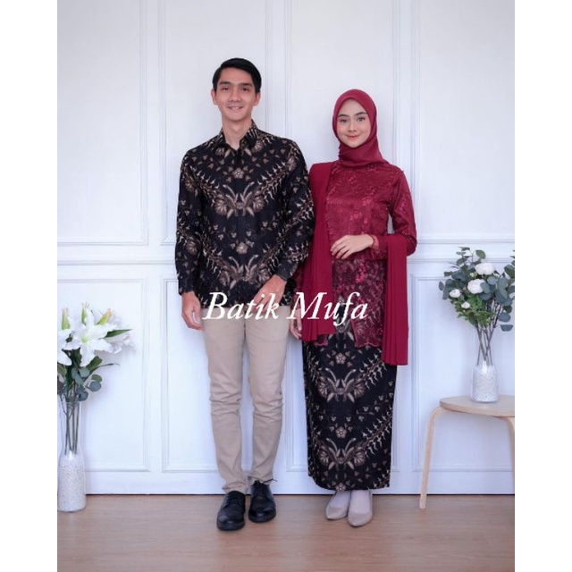 Kebaya batik couple ALDIVA Marron (GRATIS HIJAB) | KEBAYA MODERN Kebaya wisuda kebaya lamaran