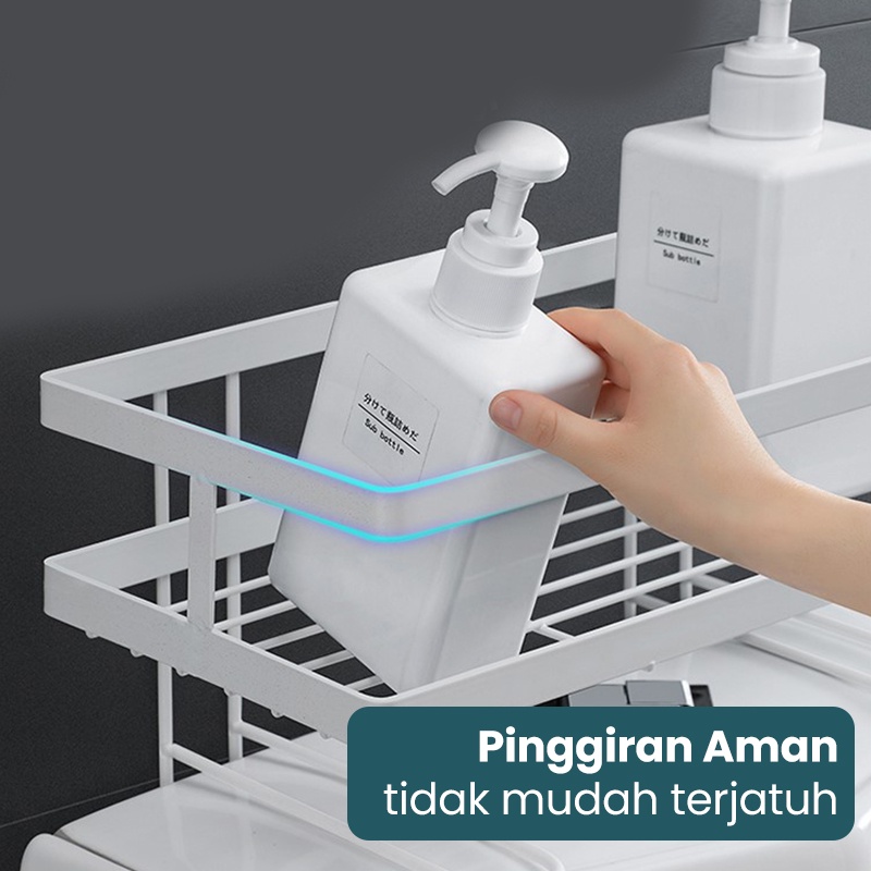 OKK Rak Kamar Mandi Tempel Rak Toilet Tempat Penyimpanan Gantung Anti Karat / Rak Tempat Sabun Shampo Mandi