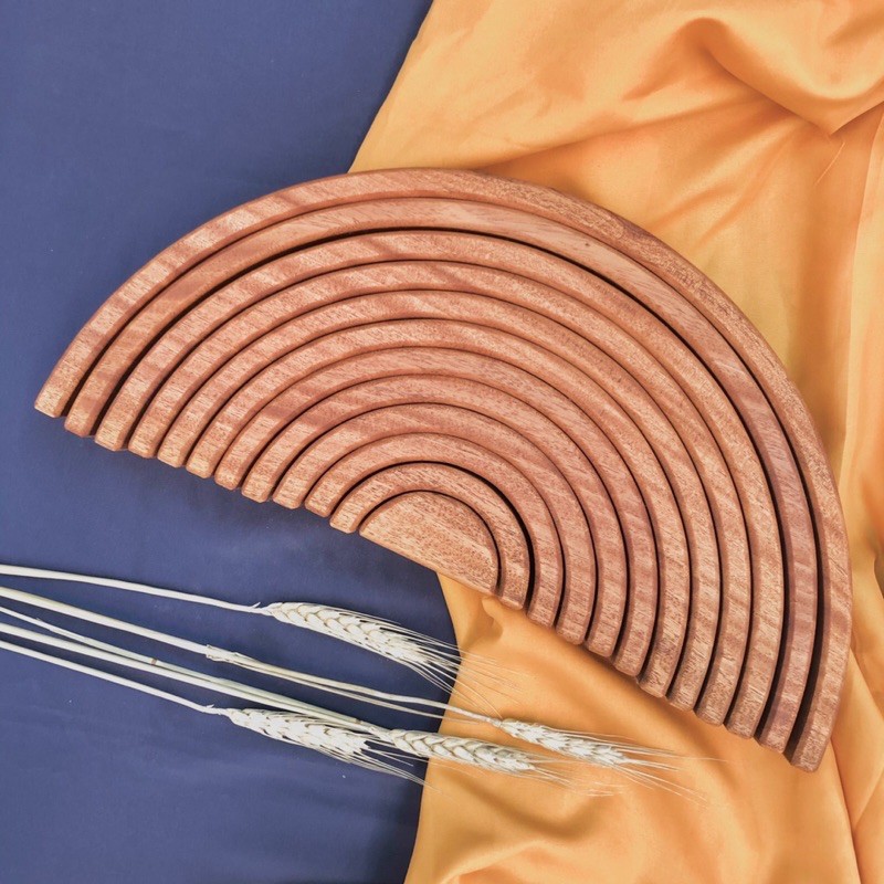 Large Redwood Rainbow Natural (ASA Wooden Toys) Stacking Rainbow