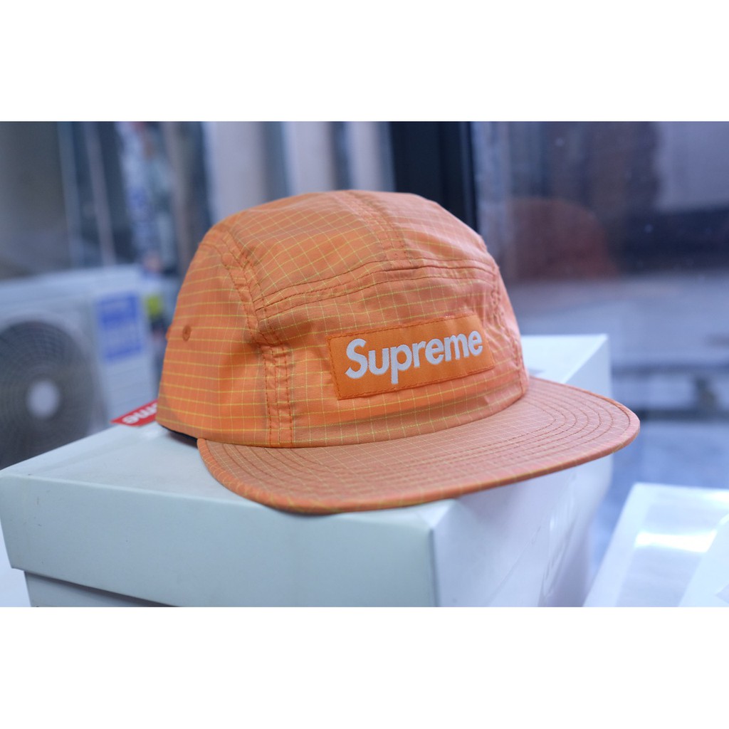 Supreme 2-Tone Rip Stop Camp Cap Hat Orange