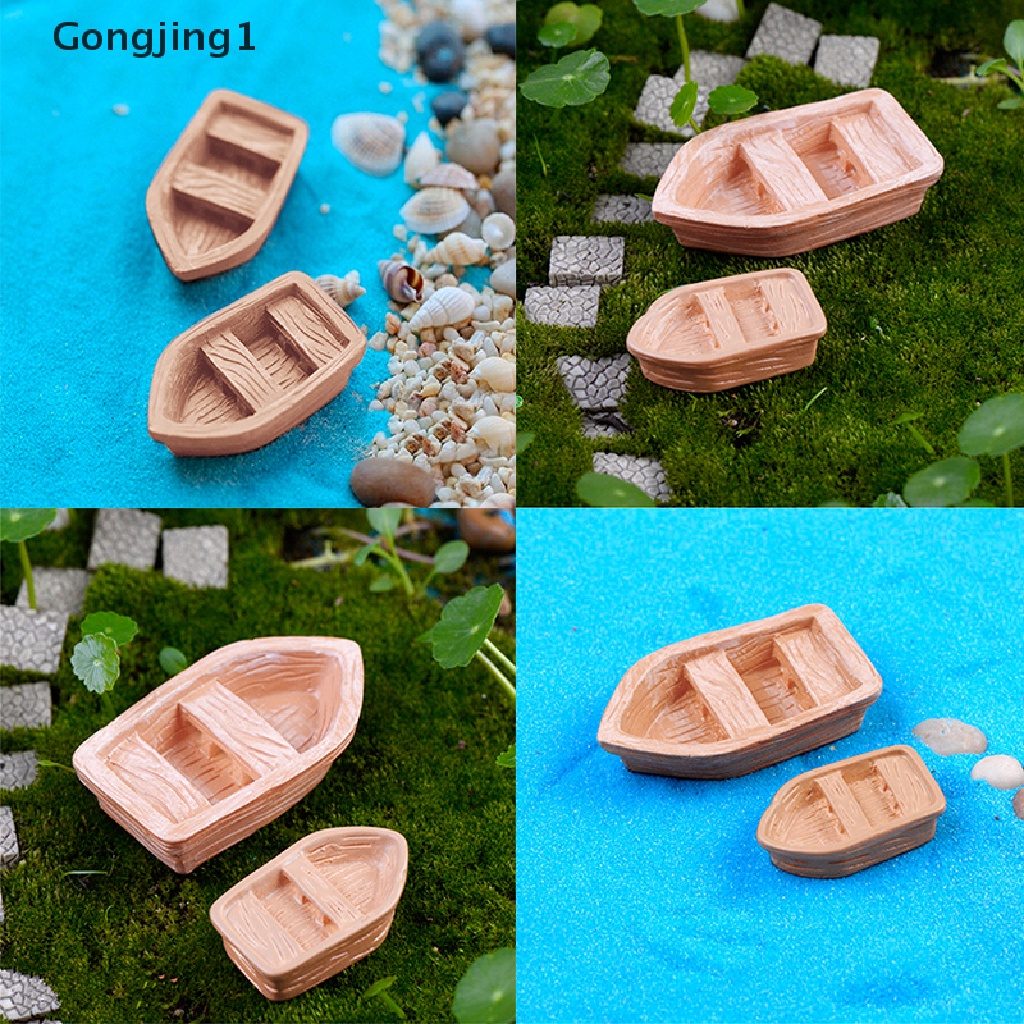Gongjing1 Miniatur Kapal Laut Aegean Bahan Resin Untuk Dekorasi Taman / Rumah Boneka